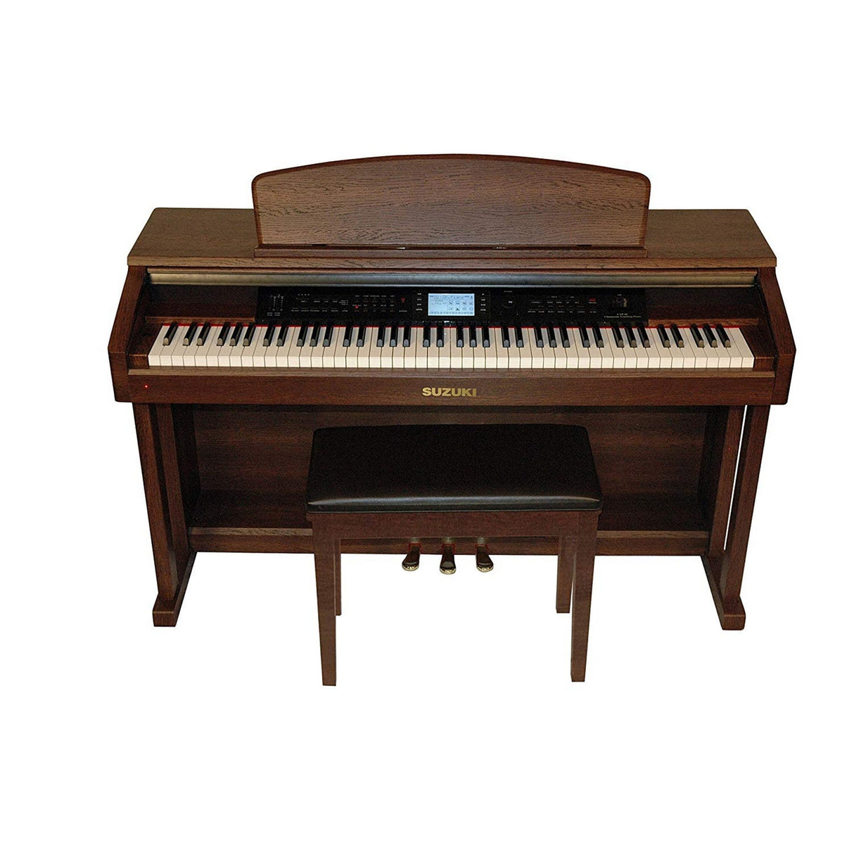 Suzuki CTP-88 Classroom Teach Piano with Bench, Mahogany Wood Grain