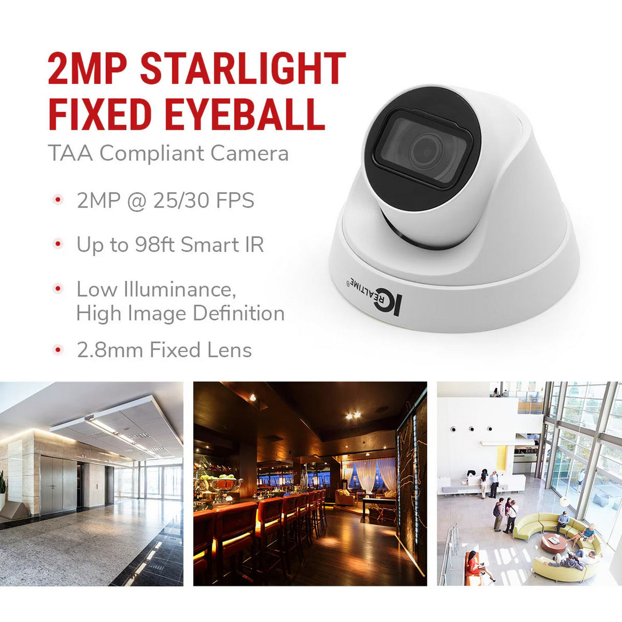 IC Realtime IPEG-E20F-IRW4 2MP IP Indoor/Outdoor Small Size Eyeball Vandal Dome