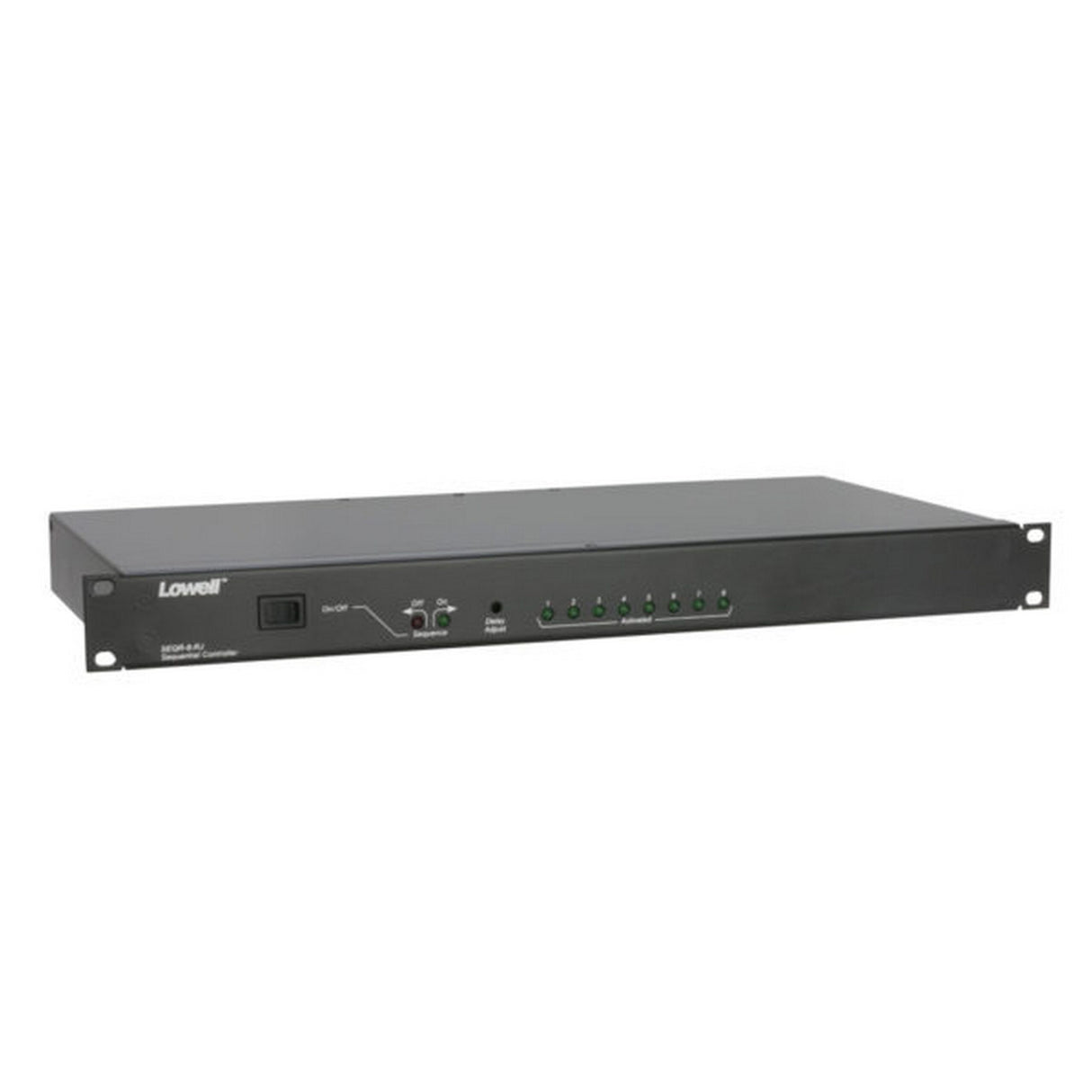 Lowell SEQR-8RJ Classic Power Sequencer, 8-Step, 1U Rackmount Panel, Rocker Switch, ASM, RJ45