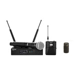 Shure QLXD124/84-G50 Wireless Bodypack and Handheld Vocal Combo System with WL184 - G50: 470 - 534 MHz