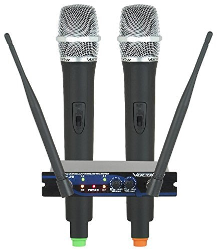 VocoPro UHF-28 Dual Channel UHF Wireless Microphone System, Frequency 9