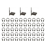 VocoPro Silent Disco 350 Package with 3 Transmitters and 50 Wireless LED Headphones
