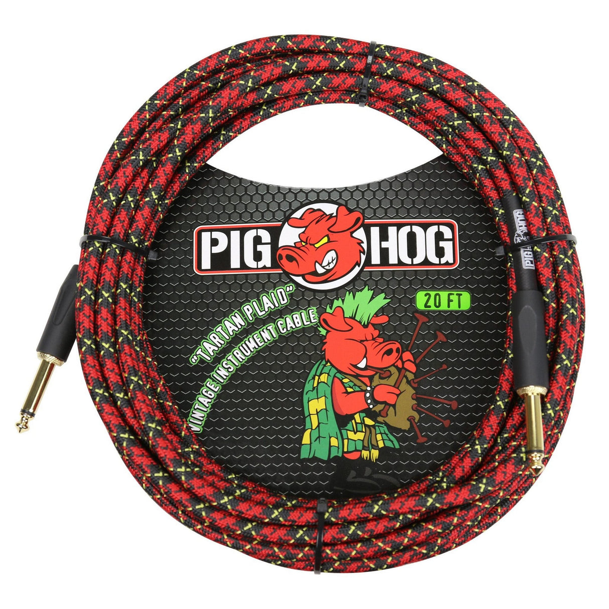 Pig Hog PCH20PL "Tartan Plaid" Instrument Cable, 20ft