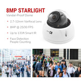 IC Realtime IPFX-D80V-IRW3 8MP IP Indoor/Outdoor Vandal Dome Camera w/Varifocal Lens