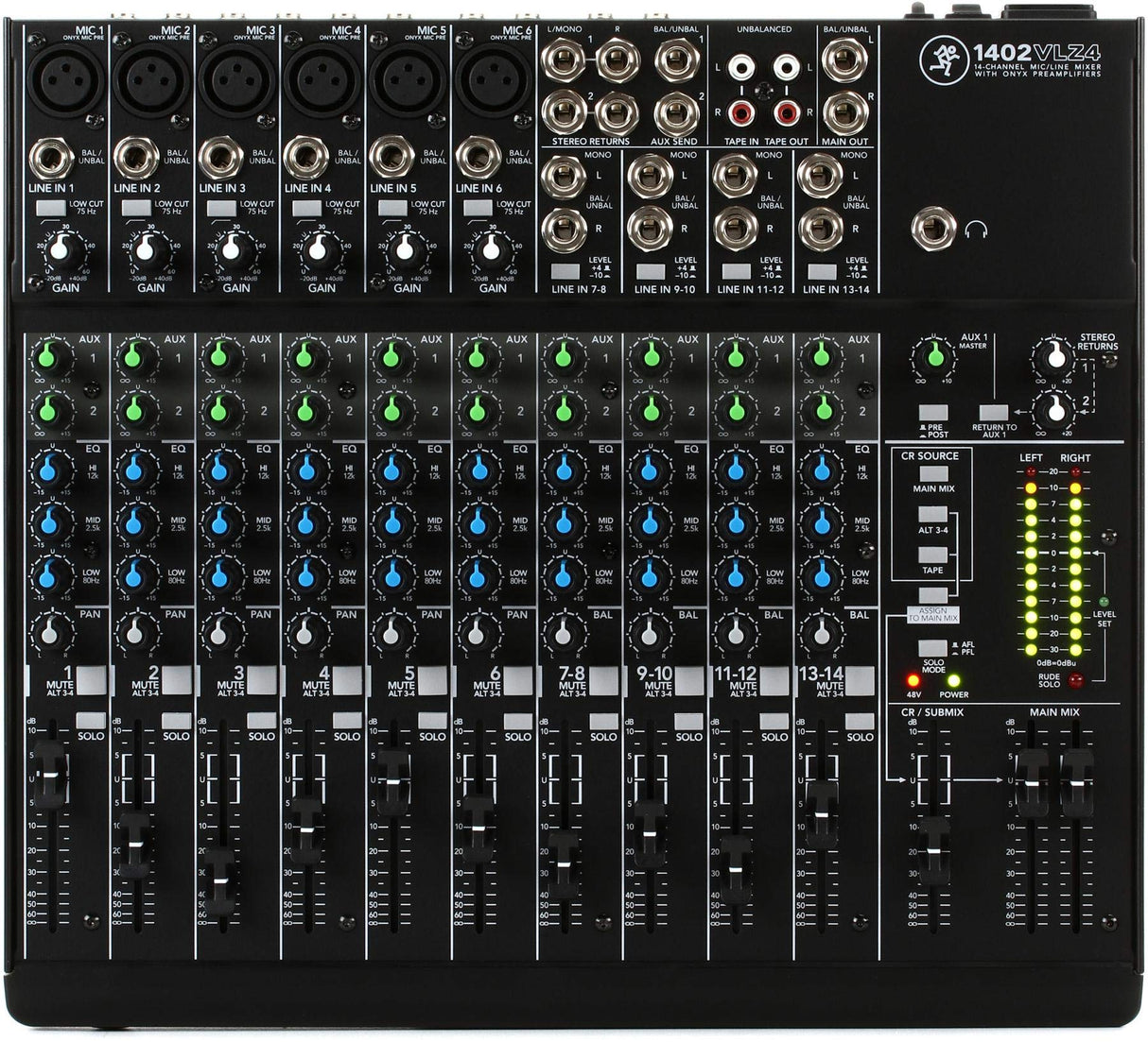 Mackie 1402VLZ4 14-Channel Compact Analog Mixer with 6 Onyx preamps