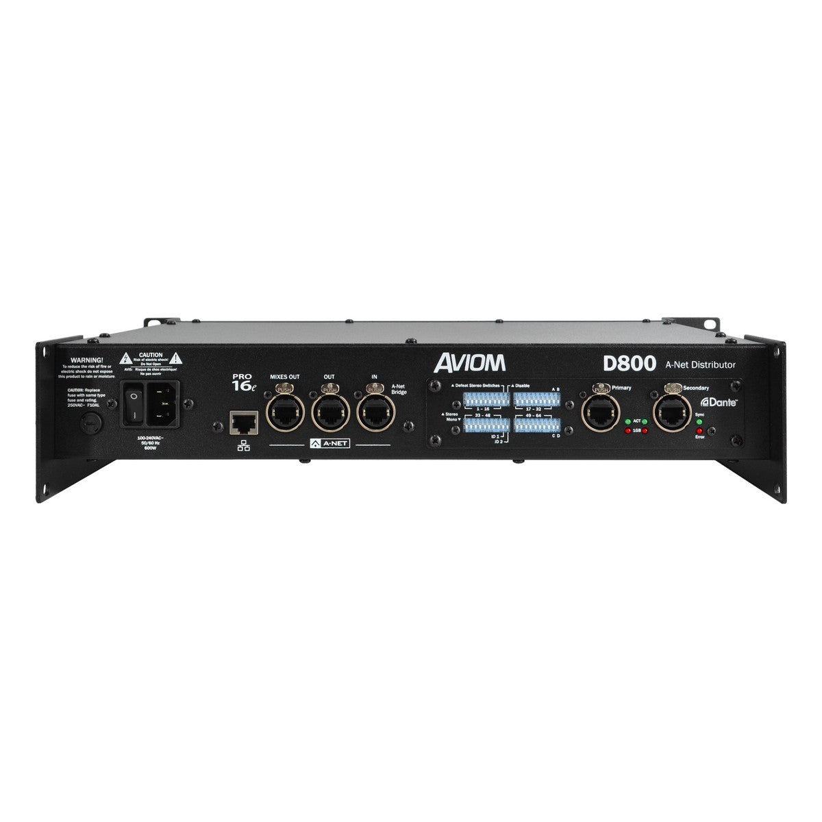 Aviom D800-Dante A-Net Distributor with A-Net Bridge input & Dante Interface