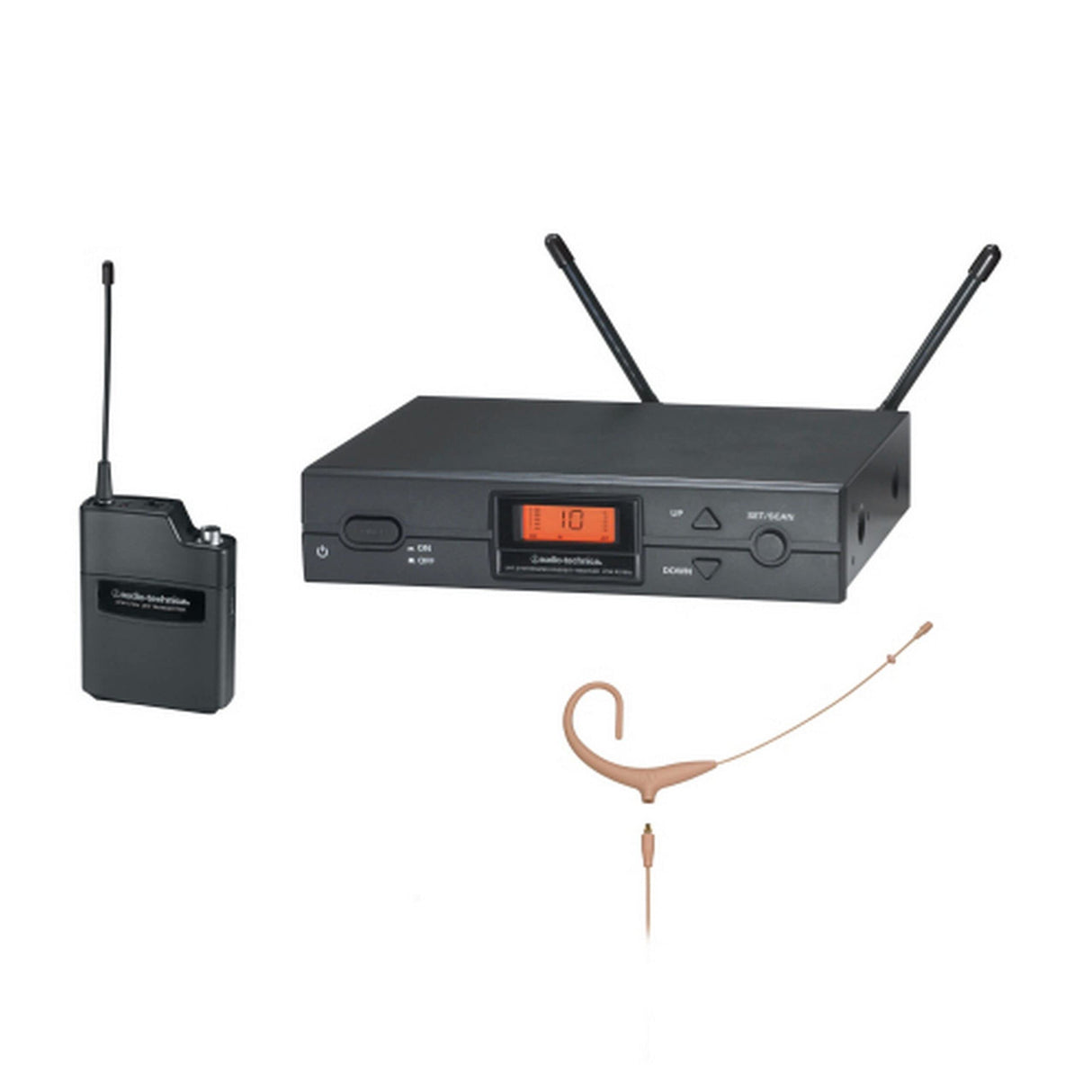 Audio-Technica ATW-2192XBITH Frequency-Agile True Diversity UHF Wireless Headset System Beige