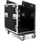 Gator GTOUR-MIXER-12U-2D2T Mixer Flight Case with 12U Rack and Tables