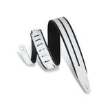Levy’s Double Racing Stripe Guitar Strap White Black - accessories