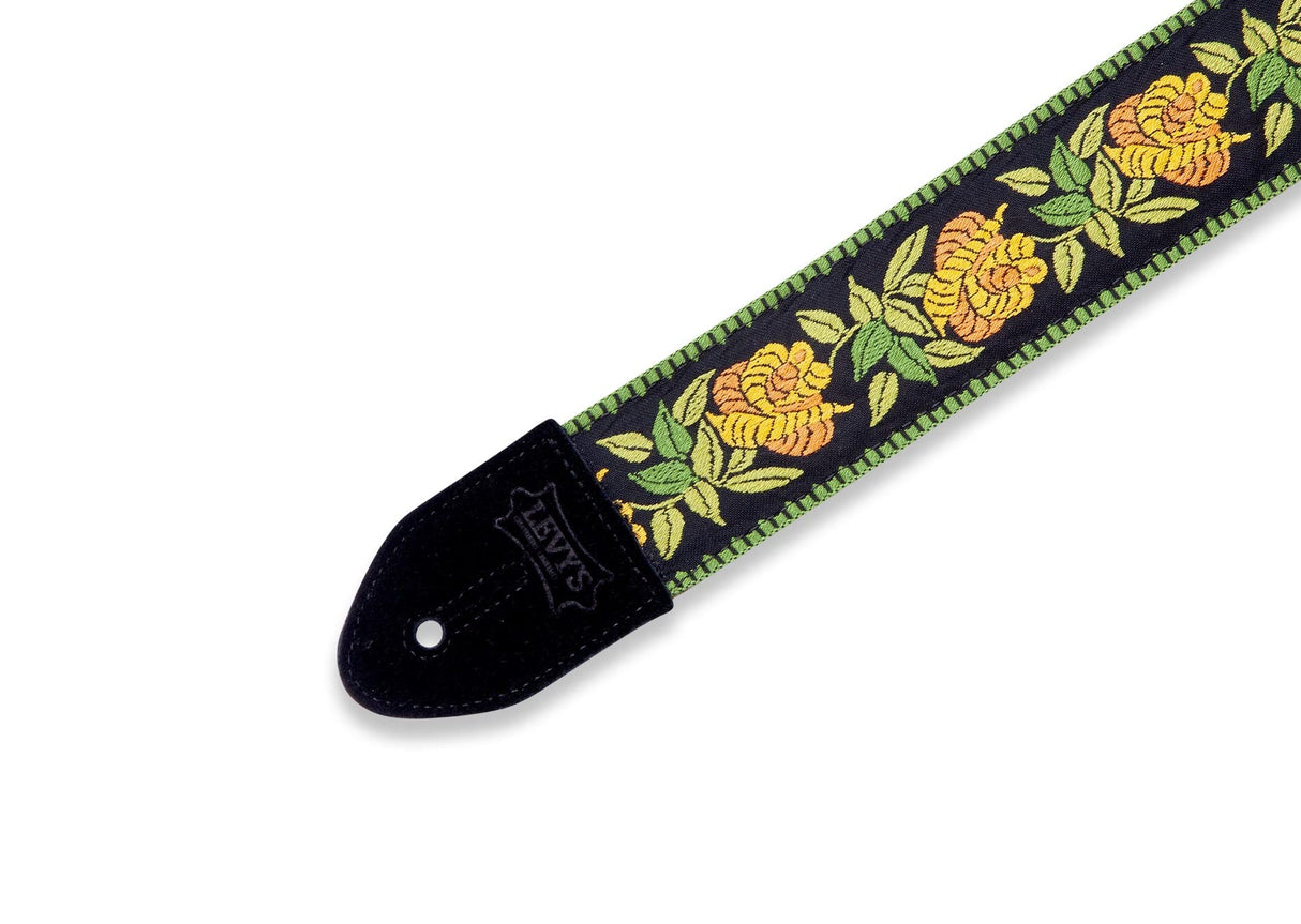 Levy's Rosa Guitar Strap, Yellow, Gold, Green, Black