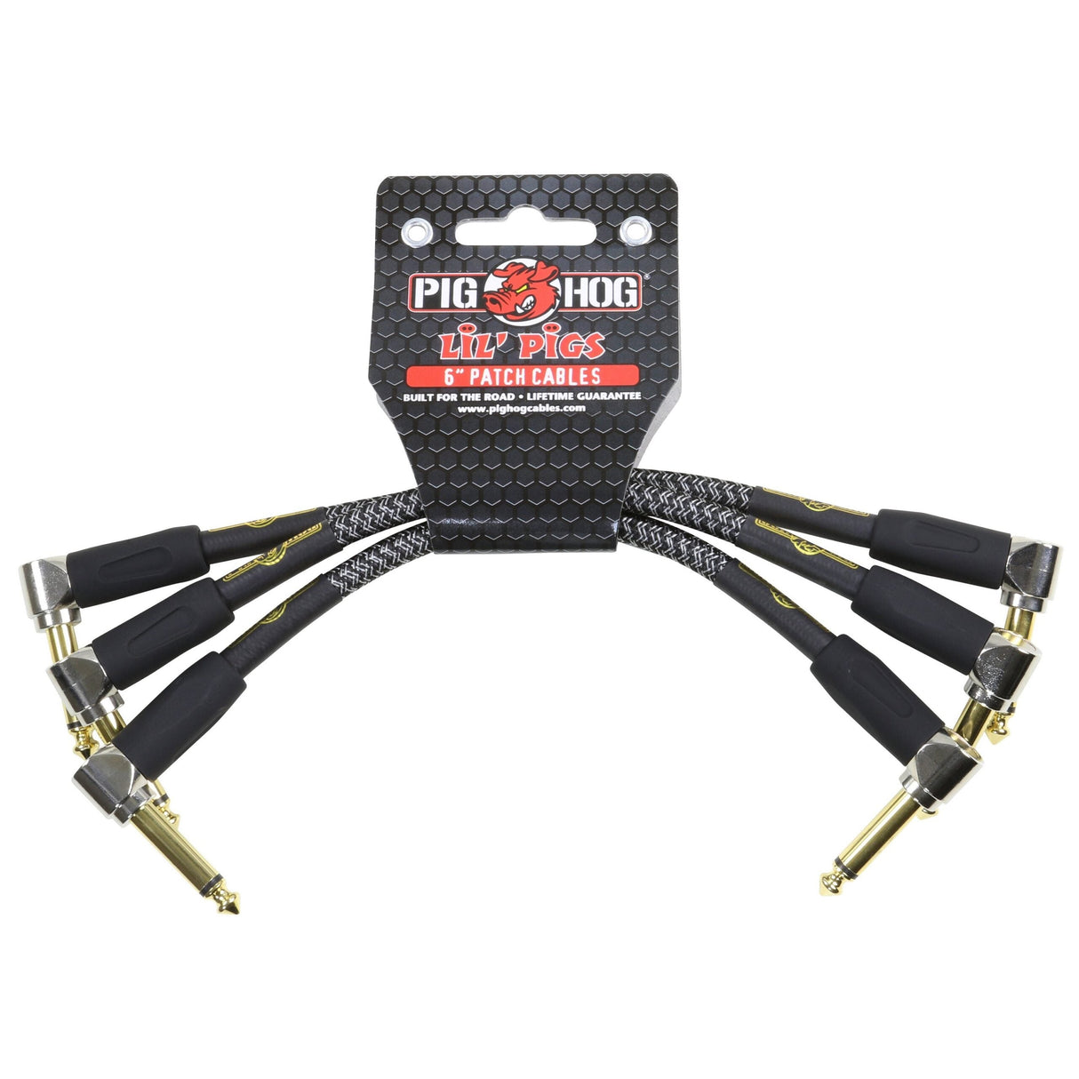 Pig Hog PHLIL6AG "Amplifier Grill" 6-Inch Patch Cables, 3-Pack