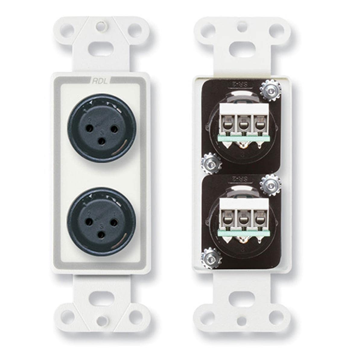 RDL D-XLR2F Dual XLR 3-pin Female Jacks on Decora Wall Plate