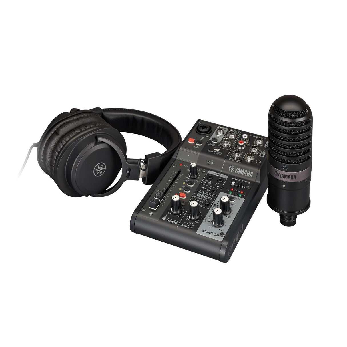 Yamaha AG03MK2 LSPK USB Live Streaming Kit, Black