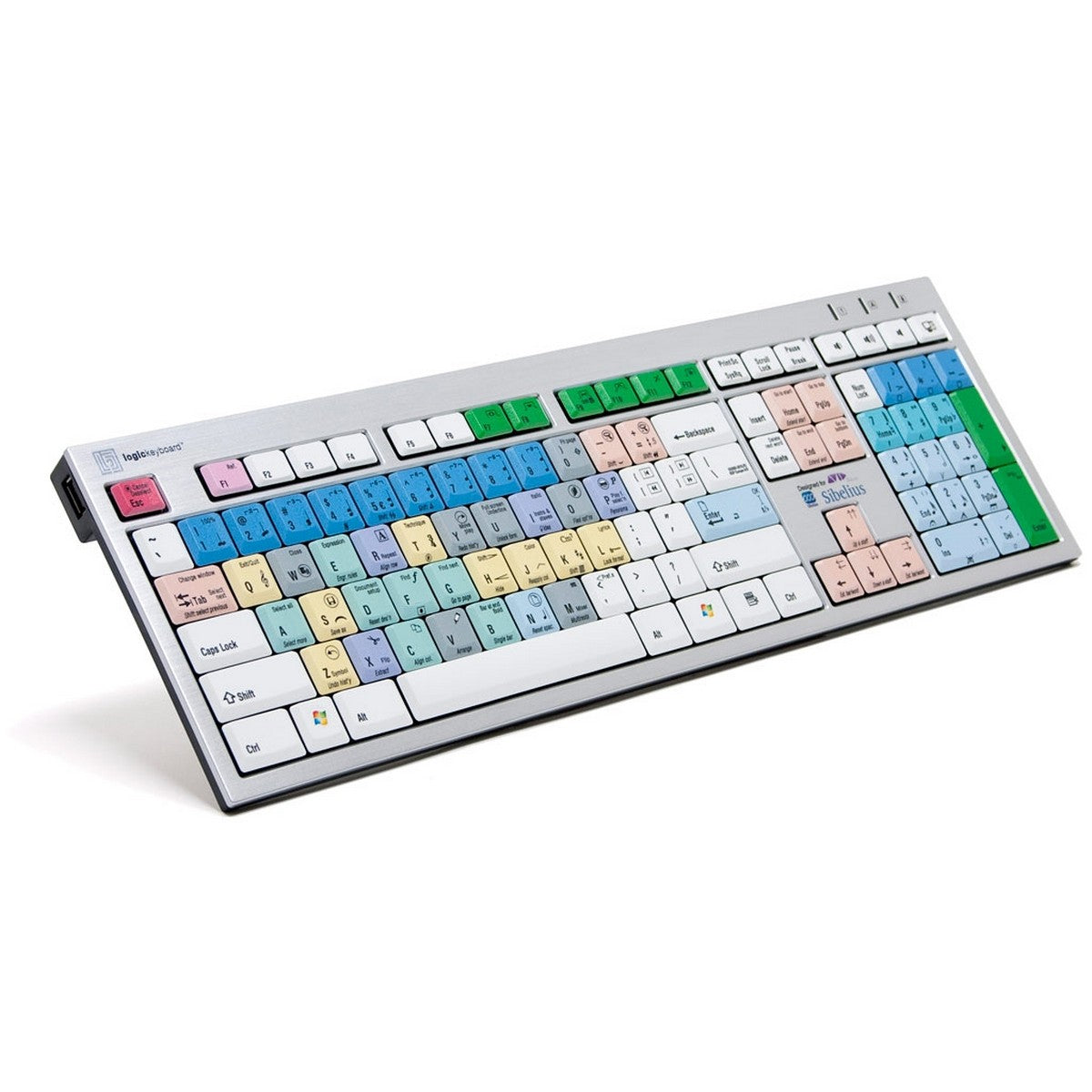 Logickeyboard Sibelius Slim Line PC US Keyboard Shortcut Printed Keyboard for Avid Sibelius 6 - 7.5