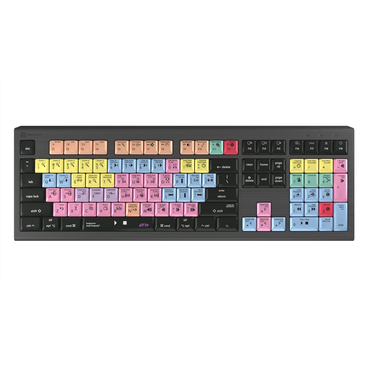 Logickeyboard Avid Pro Tools MAC Astra 2 Backlit Shortcut Keyboard