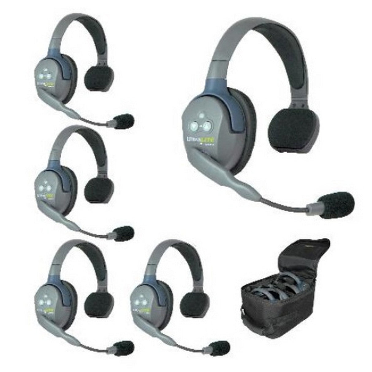 Eartec UL5S 5-Person Full Duplex Wireless Intercom with 5 UltraLITE Single Ear Headsets