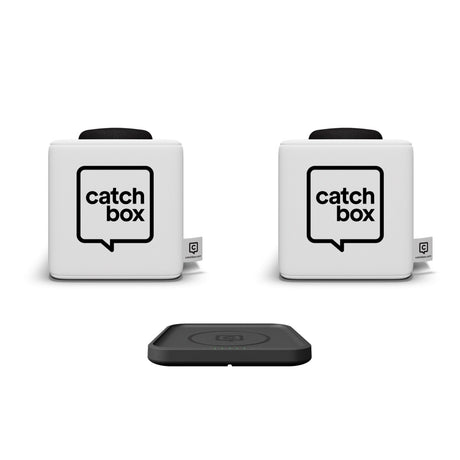 Catchbox Plus Throwable Microphone System with 2 Microphones and 1 Wireless Charger (2-Sides New Catchbox Logo)