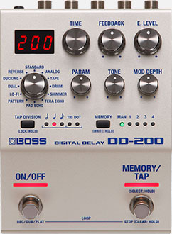 BOSS DD-200 guitar effects delay pedal