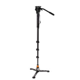 E-Image MFC700 + 610FH 4 Stage Hands-Free Carbon Fiber Monopod with Fluid Head
