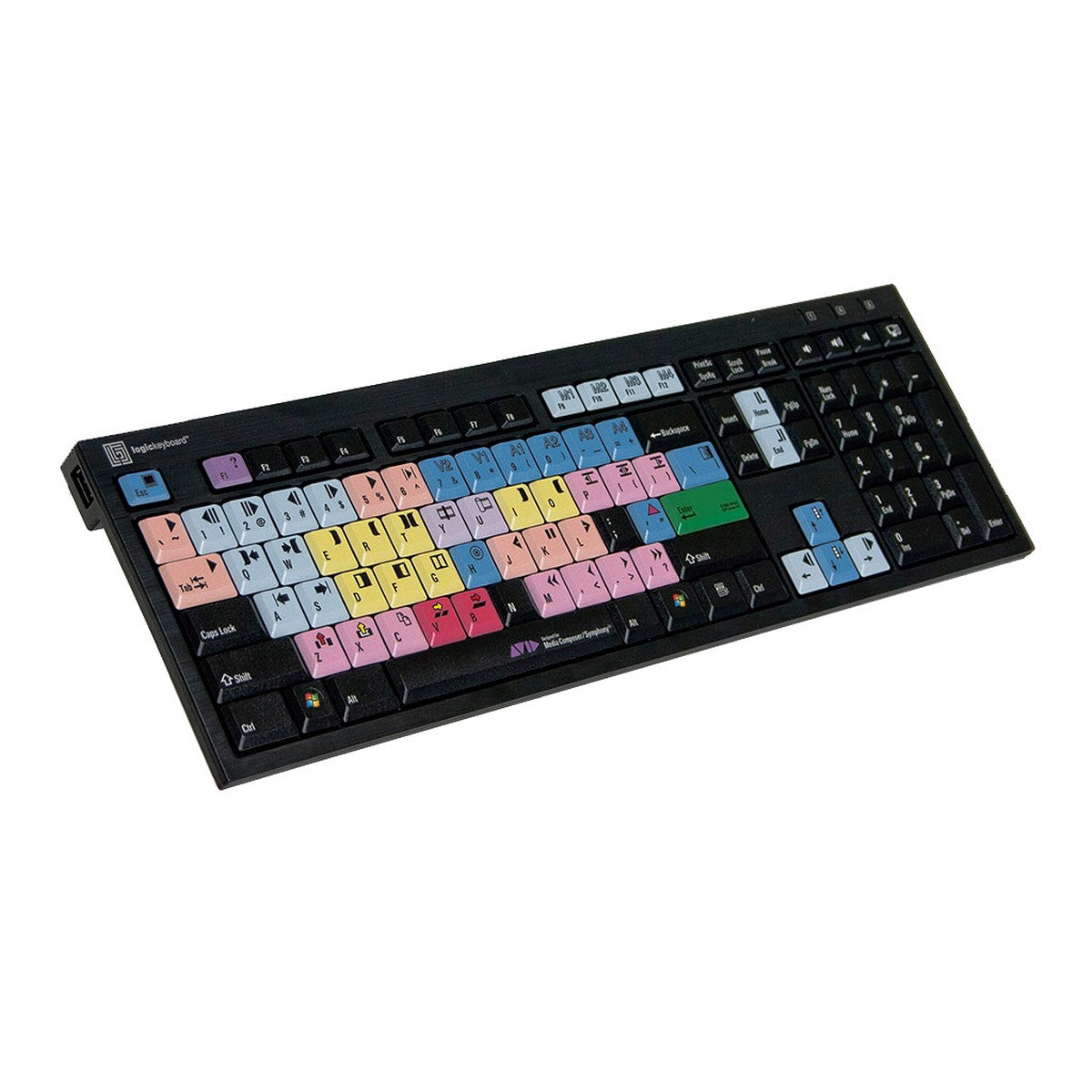 Logickeyboard Avid Media Composer Nero Slim Line PC Keyboard Shortcut Printed Keyboard for Avid Media Composer Nero