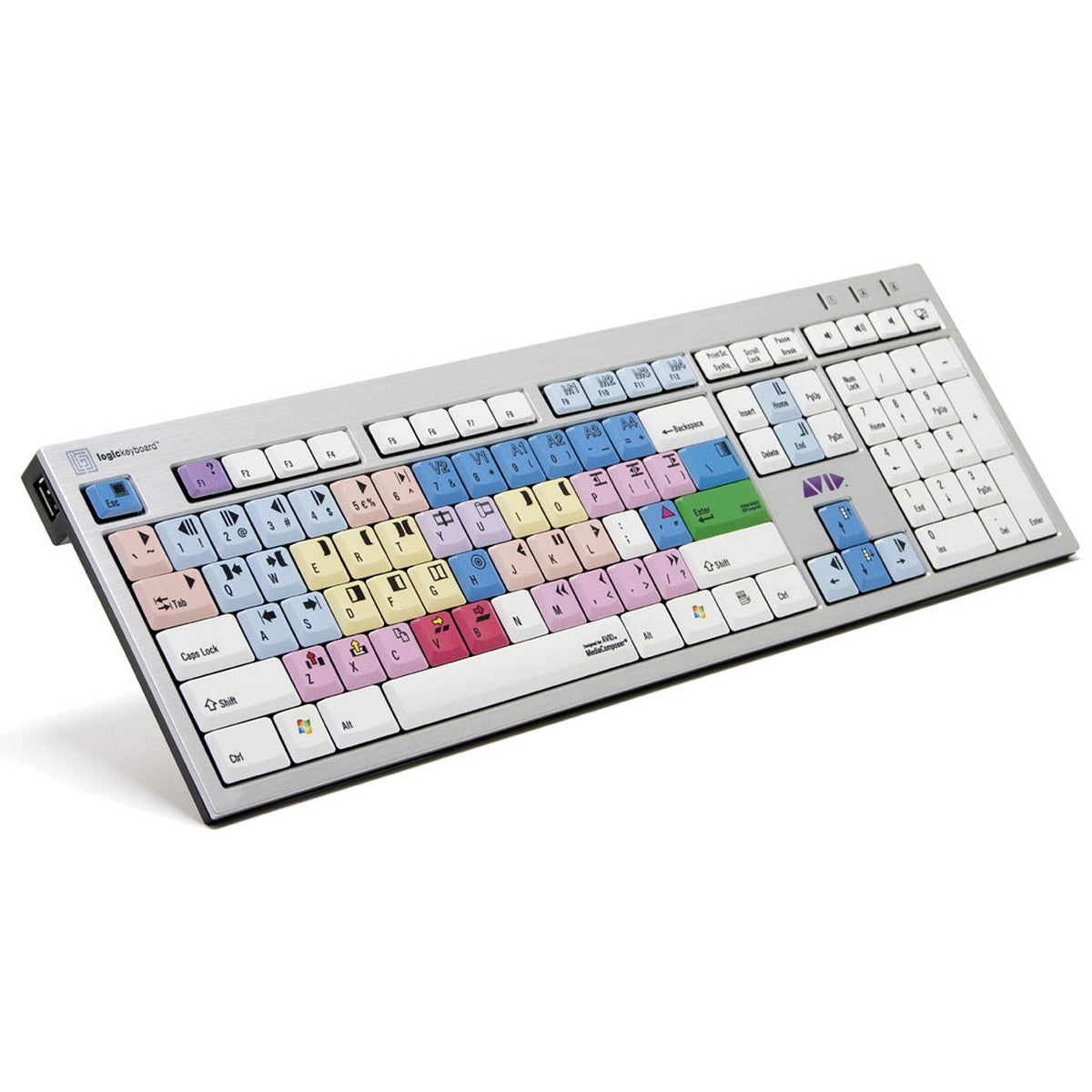 Logickeyboard Avid Media Composer Slim Line PC Keyboard Shortcut Printed Keyboard for Avid Media Composer