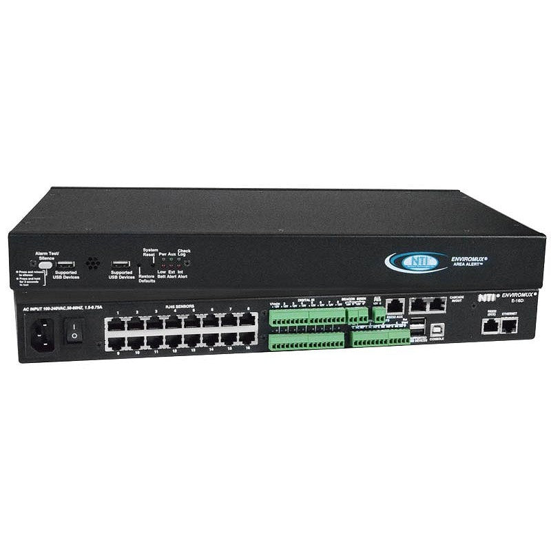 NTI E-16DDP ENVIROMUX Large Enterprise Environment Monitoring System with Dual AC Power