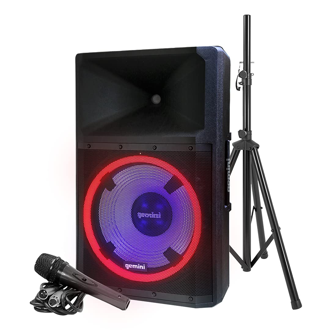 Gemini GSP-L2200PK Bluetooth 2200 Watt Speaker with Party Lights and Built-In Media Player