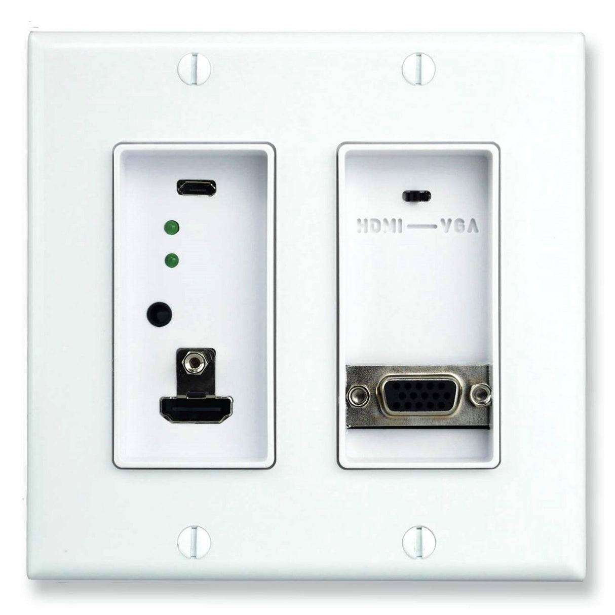 Just Add Power 3G Ultra 717WP2 4K 2-Gang USB/VGA Wallplate Transmitter White