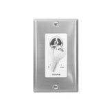 Lowell KL100-DSW One-Gang Decorator Wall Plate with Key Switch Stainless Steel/White