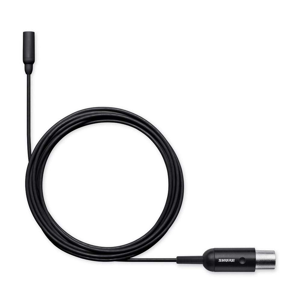 Shure TL48B/O TwinPlex Omnidirectional Subminiature Lavalier Microphone, Black, with TA4F Connector and Accessories