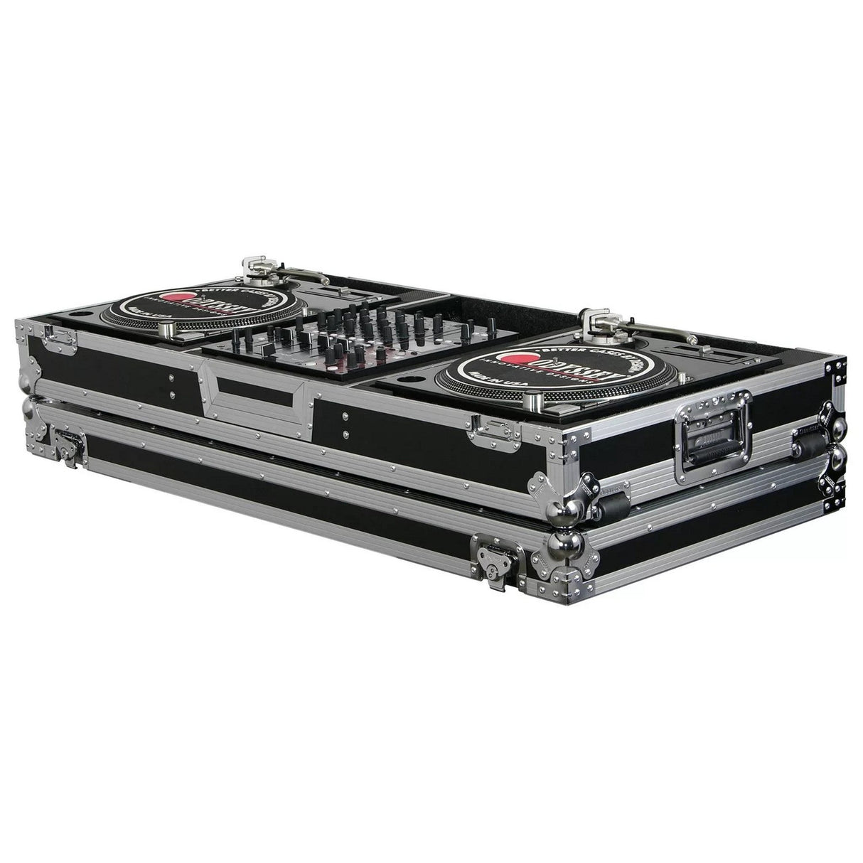 Odyssey 12-Inch Format DJ Mixer and 2 Battle Position Turntables Flight Coffin Case