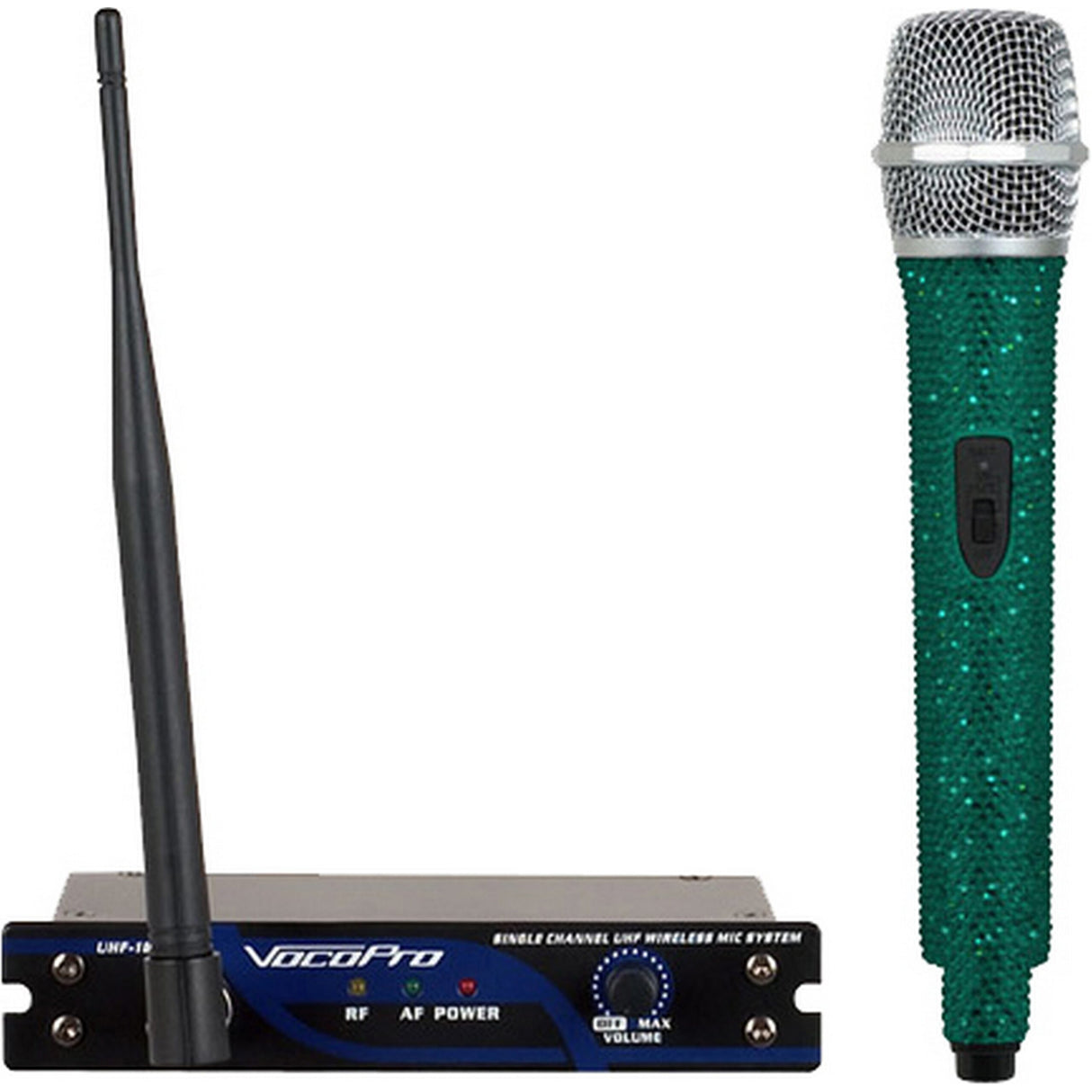 VocoPro UHF-18-DIAMOND-9C Single Channel UHF Wireless Microphone System, Emerald, Frequency 9C