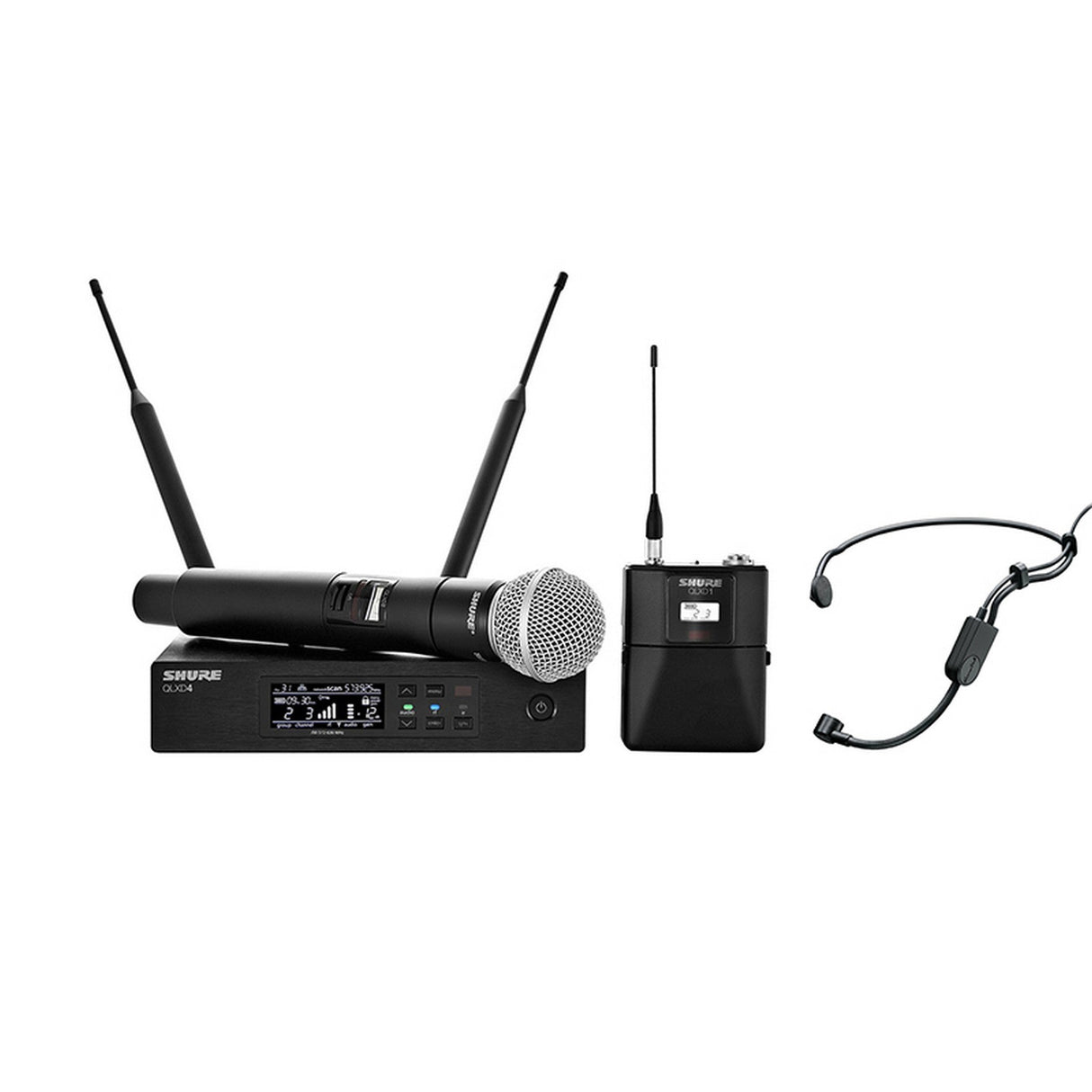 Shure QLXD124/31 Wireless Bodypack and Handheld Vocal Combo System with PGA31-TQG