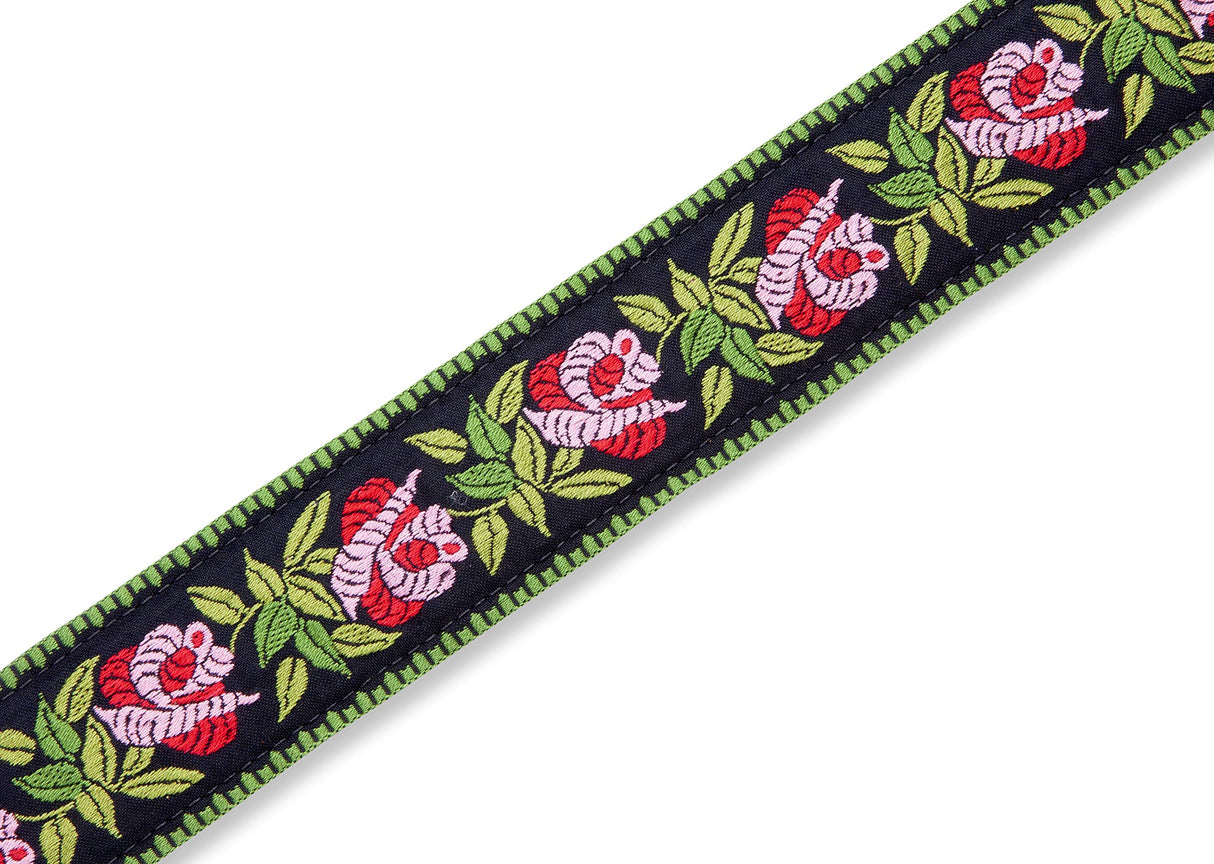 Levy's Rosa Guitar Strap, Pink, Hot Pink, Green, Black