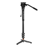 E-Image MA600 + 610FH 4 Stage Aluminum Monopod with Fluid Head