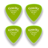 Gravity Picks GCLB15P-4pk Classic Picks Polished Big Mini Size 1.5mm Fluorescent Green 4-Pack - accessories
