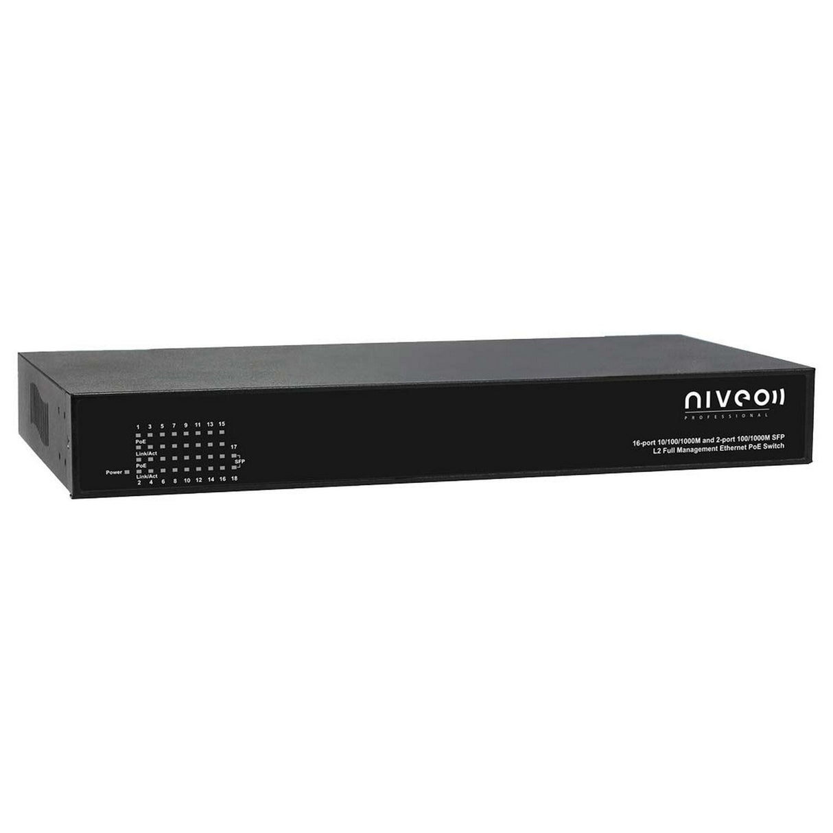 Niveo NGSME16T2H-AV 16-port Full L2 Management Gigabit PoE Switch