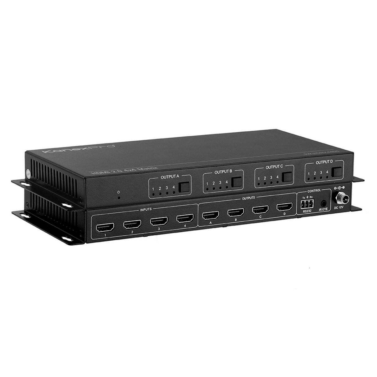 KanexPro SW-HDMX44DS HDMI 2.0 4 x 4 Matrix Switcher with 4K to 1080p Down-Scaling