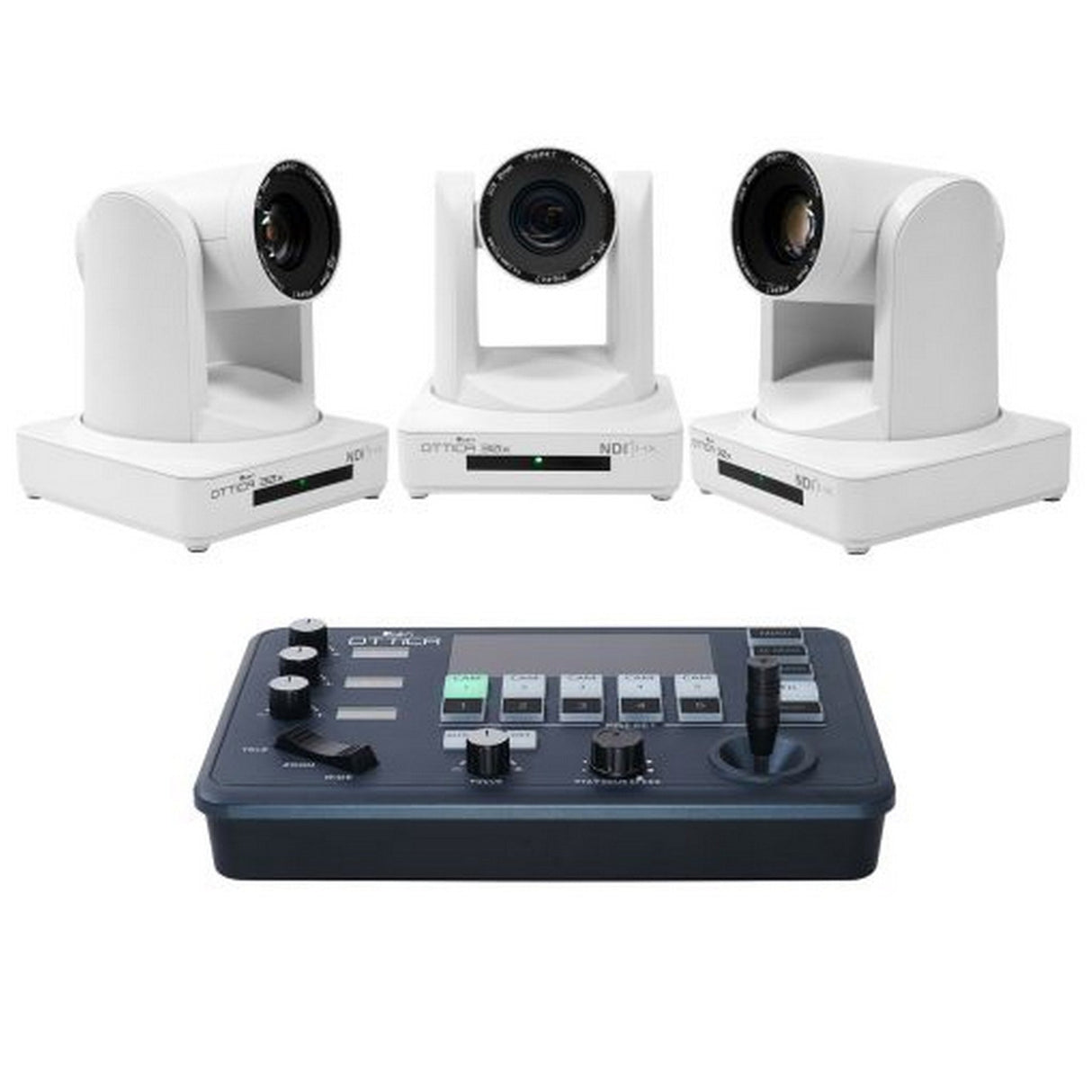 Ikan OTTICA30WH-3PTZ-1C-V2 Ottica Bundle with 3 NDI|HX 30X PTZ Cameras White, 1 IP Controller