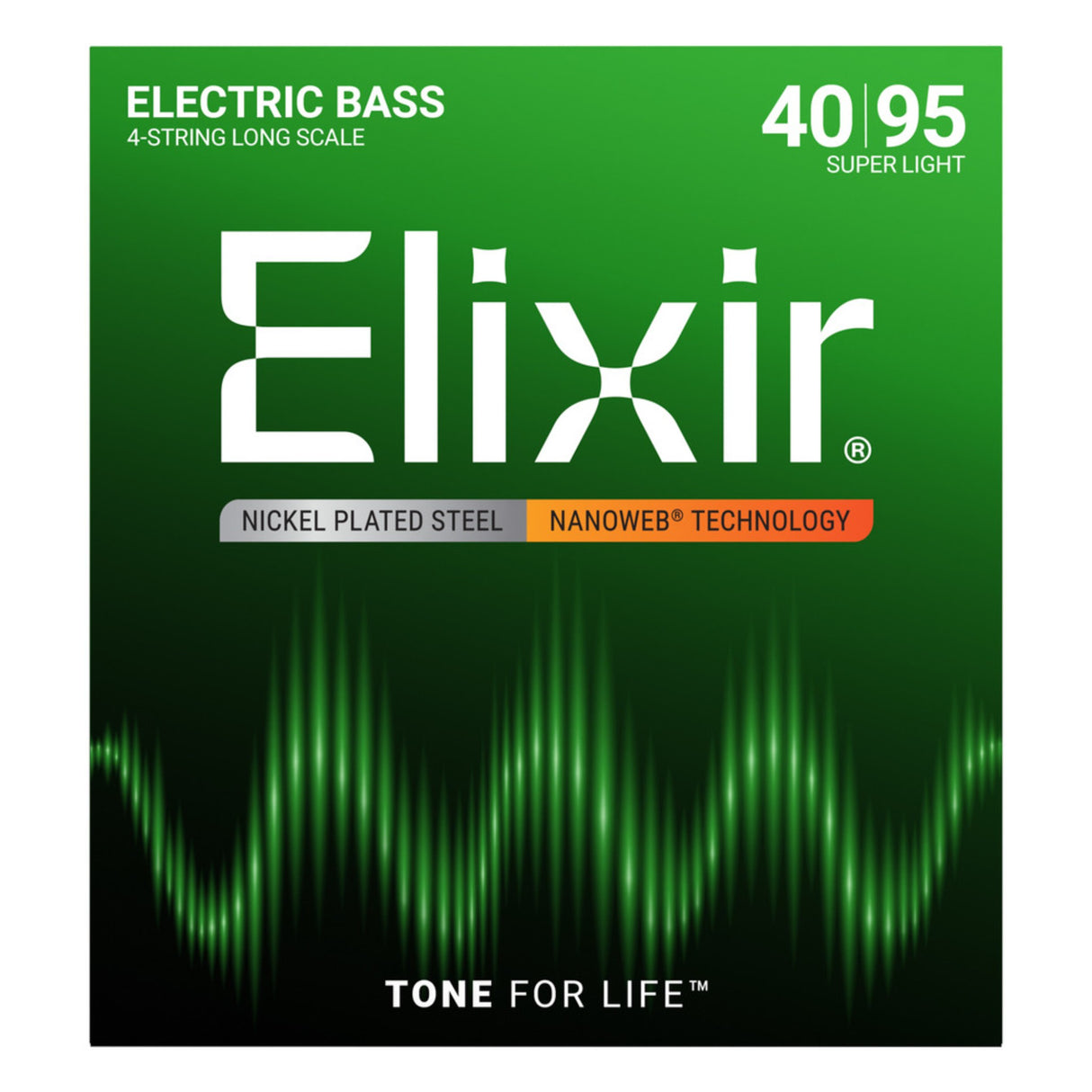 Elixir 14002 Nickel-Plated Steel NANOWEB Bass Guitar Strings - 4-String Super Light (40-95)