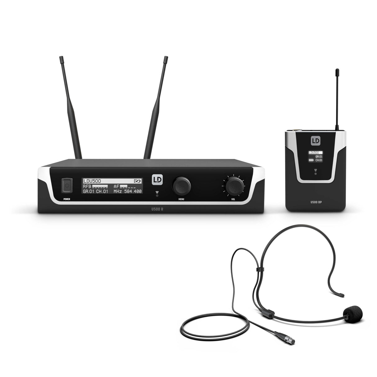 LD Systems U505 BPH Wireless Microphone System with Bodypack and Headset, 584-608 MHz