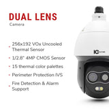 IC Realtime ICR-THIPP4078FMIR 256x192 Thermal/4MP Visible Hybrid Dual Lens PTZ Camera