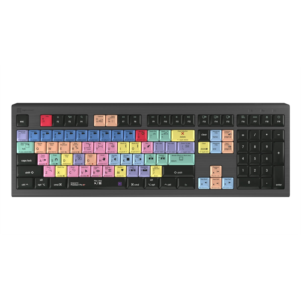 Logickeyboard Adobe Premiere Pro CC Astra 2 MAC Backlit Shortcut Keyboard