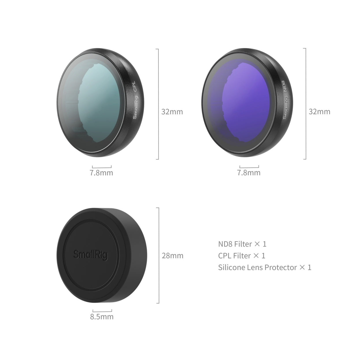 SmallRig 5862 Filter Kit for Insta360 GO Ultra with CPL and ND8