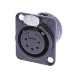 Neutrik NC5FD-L-B-1 5-Pin XLR Female Panel/Chassis Mount Connector Black/Gold