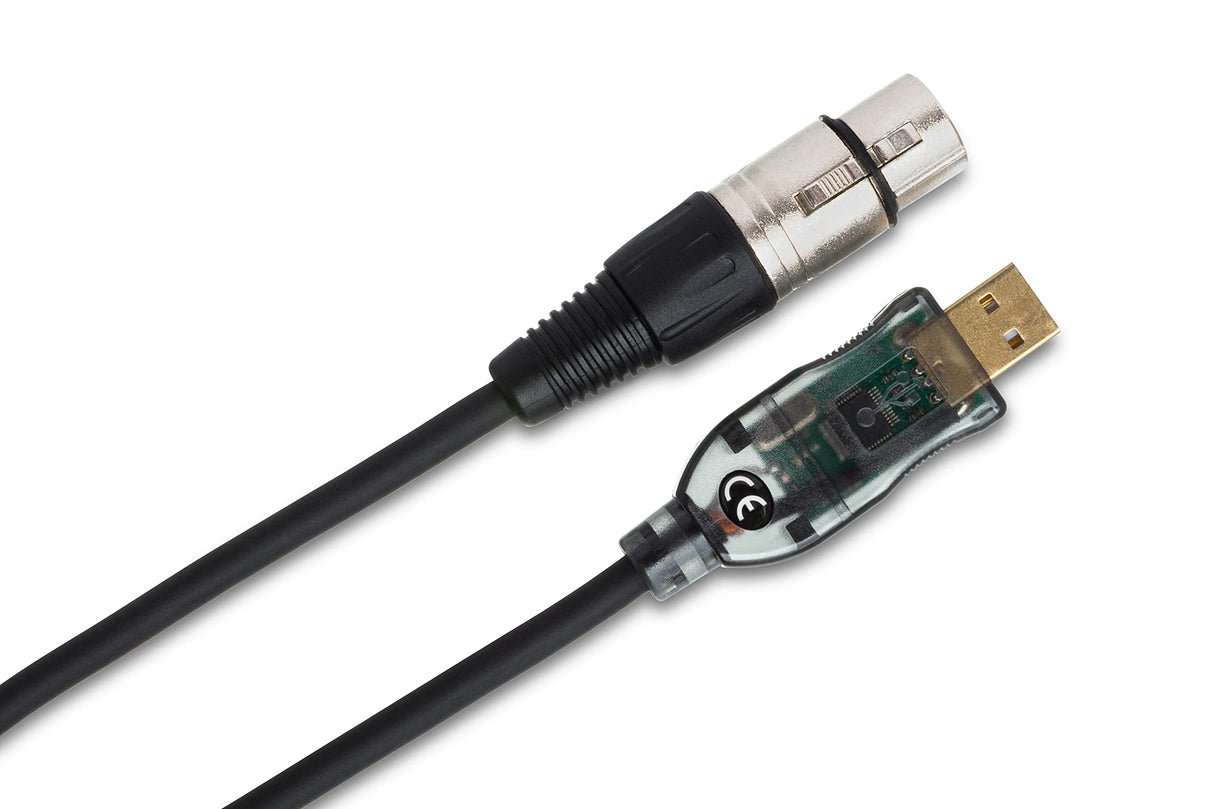 Hosa UXA-110 XLR3F to USB Type A TRACKLINK USB Interface Cable, 10 Foot