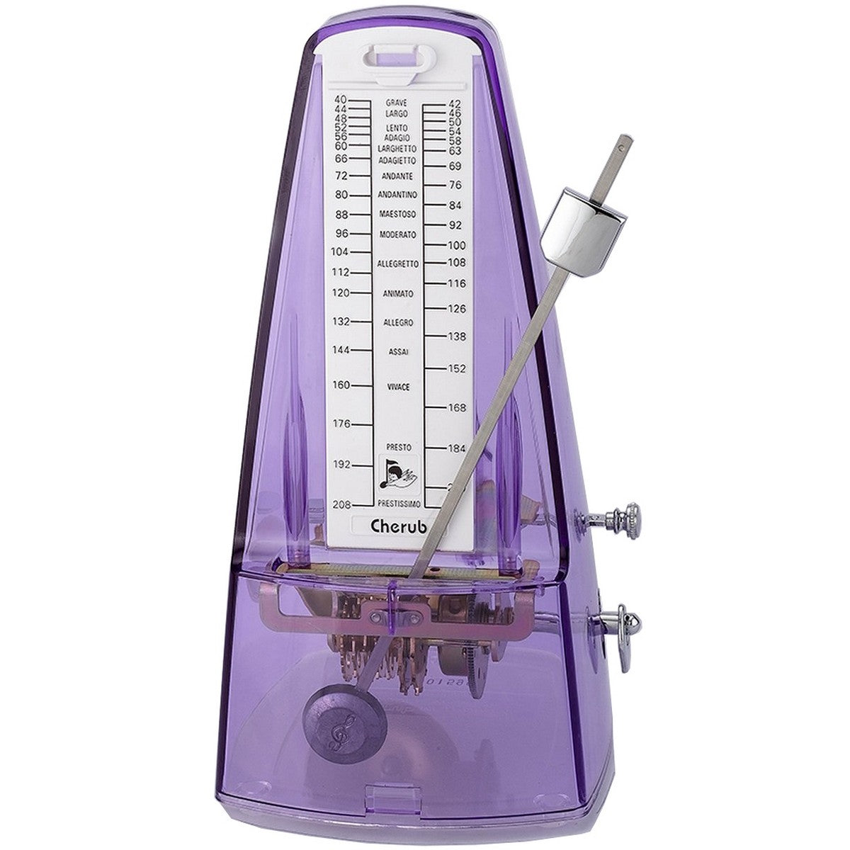 Cherub WSM-330 Purple High Accuracy Mechanical Metronome Transparent