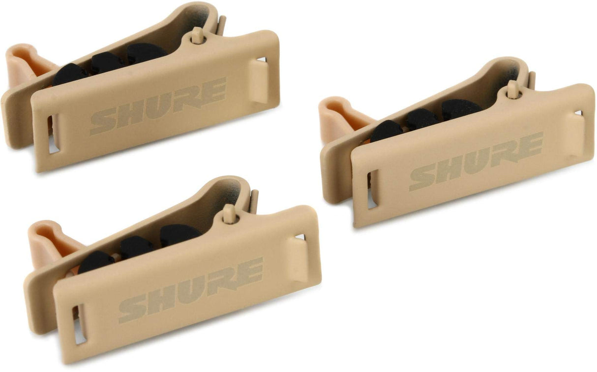 Shure RPM40STC/T Single Tie Clip, 3 Pack, Tan