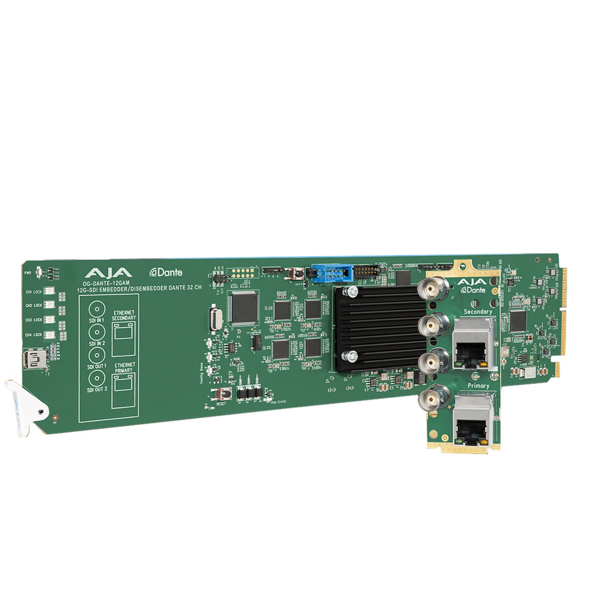 AJA OG-DANTE-12GAM openGear 12G-SDI/DANTE 64-Channel Embedder/Disembedder