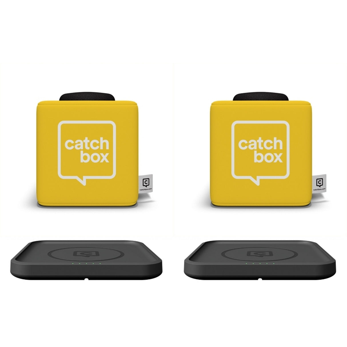 Catchbox Plus Throwable Microphone System with 2 Microphones and 2 Wireless Chargers (2-Sides New Catchbox Logo)